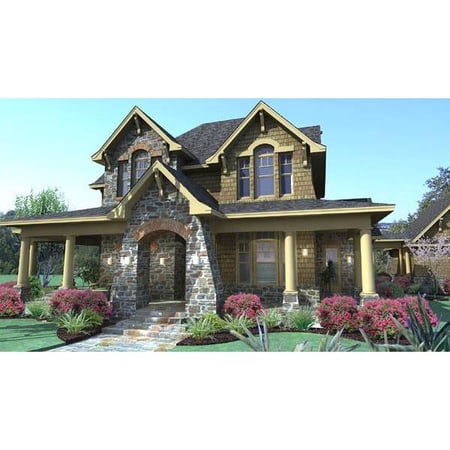 TheHouseDesigners-2035 Construction-Ready Country House Plan with Slab