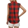 thumbnail image 6 of QUNYINEY Plaid Button Down Shirts for Women Collared Sleeveless Casual Tops Loose Shirts, 6 of 6