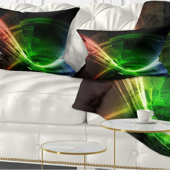 Designart Fractal 3D Colorful Tunnel - Contemporary Throw Pillow - 12x20