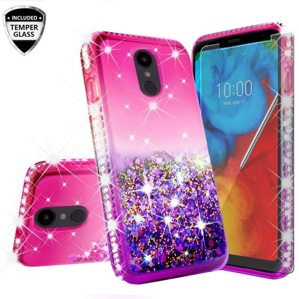 Compatible for LG Escape Plus Case, Arena 2 /Tribute Royal/Journey LTE /K30  2019 Case, with [Tempered Glass Screen Protector] Diamond Quicksand Cover  