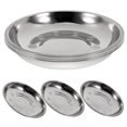 thumbnail image 1 of 6 piezas bandejas redondas grandes platos de acero inoxidable platos redondos platos de almacenamiento de cocina (plata), 1 of 8