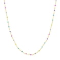 thumbnail image 3 of Gold Plated 20-inch Adjustable Rainbow Enamel Bead Chain Necklace for Women, 3 of 6