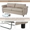 thumbnail image 6 of Euroco Classic Polyester Convertible Pull Out Sofa, Beige, 6 of 8