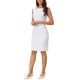 thumbnail image 4 of Vestido de Sheath sin mangas para mujer Inspire Chic, vestido de trabajo, cuello barco, blanco, talla L, 4 of 6
