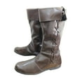 thumbnail image 2 of NISTAN Medieval Leather Boots Western Knights Cowboy Shoes Pirate Renaissance Festival Cosplay Costume Boot Brown, 2 of 6