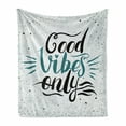 thumbnail image 1 of Chill Soft Flannel Fleece Throw Blanket, Hand Letters Calligraphy Dots Wavy Lines and Little Heart Modern, Cozy Plush for Indoor and Outdoor Use, 50" x 70", Teal Black Beige, by Ambesonne, 1 of 6