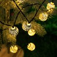 thumbnail image 2 of Cadena de luces, resistente al agua, 20 luces LED de metal Goble Lantern, luces solares con 8 modos de iluminación ambiental para bodas en el jardín JAMW Sencillez, 2 of 5