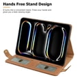 thumbnail image 5 of Handbag Case for iPad Air 13" M2 2024/iPad Pro 12.9 2022/2021/2020/2018 with Pencil Holder,Folio Stand PU Leather Crossbody Shoulder Hand Strap Card Pockets Magnetic Envelope Wallet Cover,Brown, 5 of 7