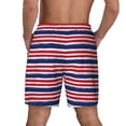 thumbnail image 2 of Lsque Mens Swim Trunks USA Colors Stripes Pattern - Bathing Suit Compression Liner - Beach Swim Shorts Swimwear - (S-3XL) - Stretch Quick Dry -, 2 of 9