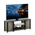 thumbnail image 3 of Furinno Brahms TV Stand with Shelves and Storage, French Oak/Black, 3 of 8
