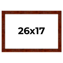 26x17 Walnut Brown Veneer Real Wood Picture Frame Width 1.75 inches | Interior Frame Depth 0.5