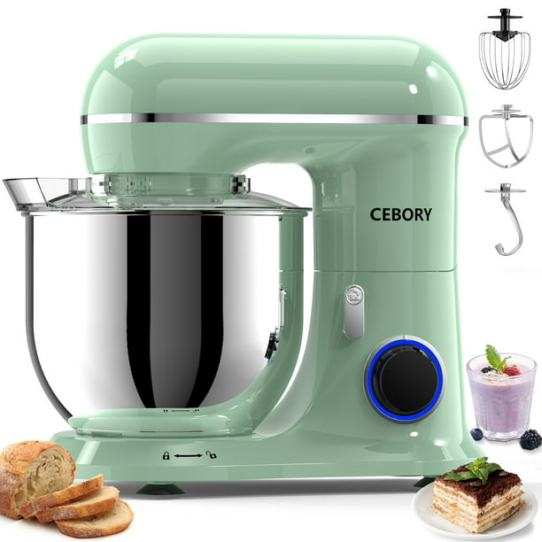 Batidora De Pedestal 3 En 1 Cebory, 6,5 QT Mezclador De Alimentos De 10 Velocidades