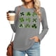 thumbnail image 1 of Xuyuer Women St. Patrick's Day Sweatshirts Shamrock Shirt Clover Printed Long Sleeve Irish Gift Casual Loose Fit Tops, 1 of 5