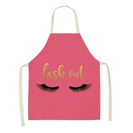 

Women Kitchen Apron Cleaning Eyelash Printed Adult Restaurant Gift Cotton Linen