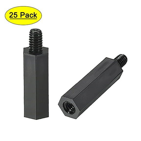 M4x30mm 6mm Male to Female Hex Nylon Spacer Standoff 25pcs