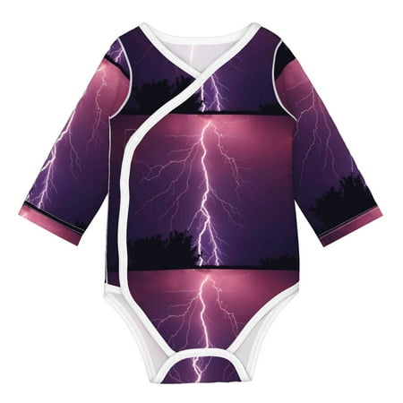

Matuu Thunderstorm Violet Purple for Baby Long-Sleeve Bodysuit Soft Cotton Comfortable and Breathable Perfect for Newborns and Infants