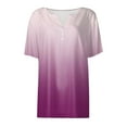 thumbnail image 4 of Blusas de moda de verano para mujer con estampado, cuello en V y manga corta, 4 of 4