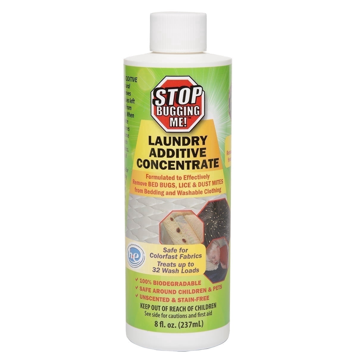 Stop Bugging Me Laundry Additive Concentrate for Super Lice, Bed Bugs & Dust Mites - Non-Toxic, Pet Safe | 8 fl. oz. - 774372