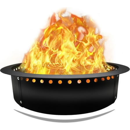 FEBTECH Smokeless Firepit Ring 45" OD & 39" ID for Outdoor Fire Pit with Heat Resistant Coating