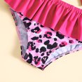 thumbnail image 3 of Toddler Summer Girls Bowknot Leopard Printed Ruffles Two Piece Swimwear Swimsuit Bikini 10/12 Swimsuit Girls Shirts Girls Boys Swimsuit 6 Baby Girl Swim Suit Cover Girls, 3 of 6