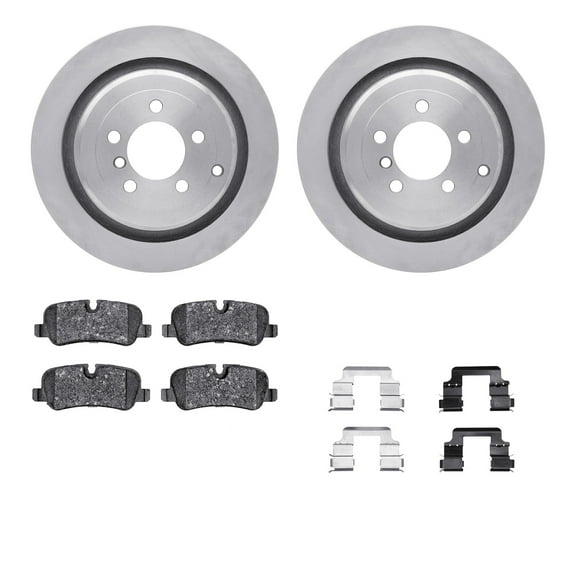 Dynamic Friction Company Rear Brake Rotors with 5000 Euro Ceramic Brake Pads includes Hardware 6612-11063