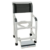 MJM International Shower Chair 18" Internal Width, 3" Twin Brake Casters, Sliding Footrest, 300 lbs Weight Capacity