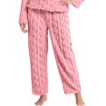 thumbnail image 2 of Sherpa Pajama Pants Women Soft Drawstring Elastic Waist Fluffy Pants Comfy Lounge Fleece Lined Sleepwear Bottoms Watermelon Red Free, 2 of 4