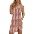 thumbnail image 2 of Ovzne Robes pour Femmes 2025 Robe Femme Printemps et Été Vacances Bouton Col en V Robe à Bretelles Grande Taille Liquidation, 2 of 7