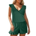 thumbnail image 2 of Stephy Women Swim Romper with Built In Bra and Pockets Full Coverage Bathing Suits Boyleg Jumpsuit Swimsuit, Green Women's One Piece Swimsuits, M, 2 of 6