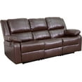 thumbnail image 3 of Emma + Oliver Brown LeatherSoft Sofa with Two Built-In Recliners, 3 of 12