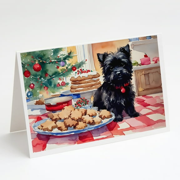 Cairn Terrier Christmas Cookies Greeting Cards Pack of 8 7 in x 5 in