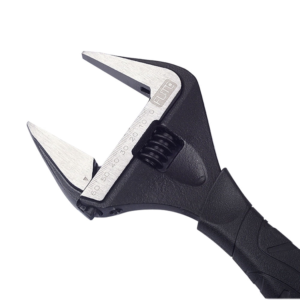 SEIWEI Adjustable Wrench Steel Spanner Wrench Opening Bathroom Nut Key DIY Hand Tool 10" Black