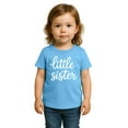 thumbnail image 2 of Little Sister Shirt for Girls Toddler Youth – Cute Sibling Announcement Tee for Baby Reveal, Aqua 4T, 2 of 2