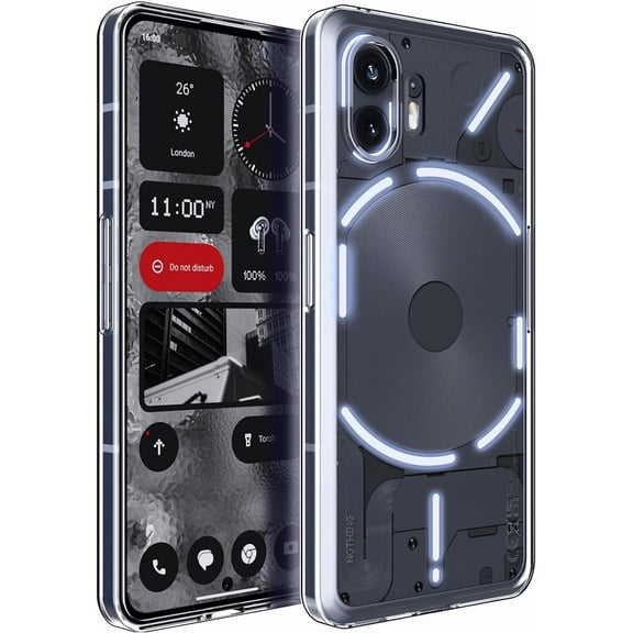 Crystal Clear Nothing Phone 2 Case.Soft Slim Fit Transparent Plastic TPU Protective Silicone Cover Phone Cases for Nothing Phone 2 [Slim Thin & Comfort Grip] [Shockproof]