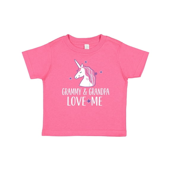 Inktastic Grammy and Grandpa Love Me Girl Unicorn Girls Baby T-Shirt