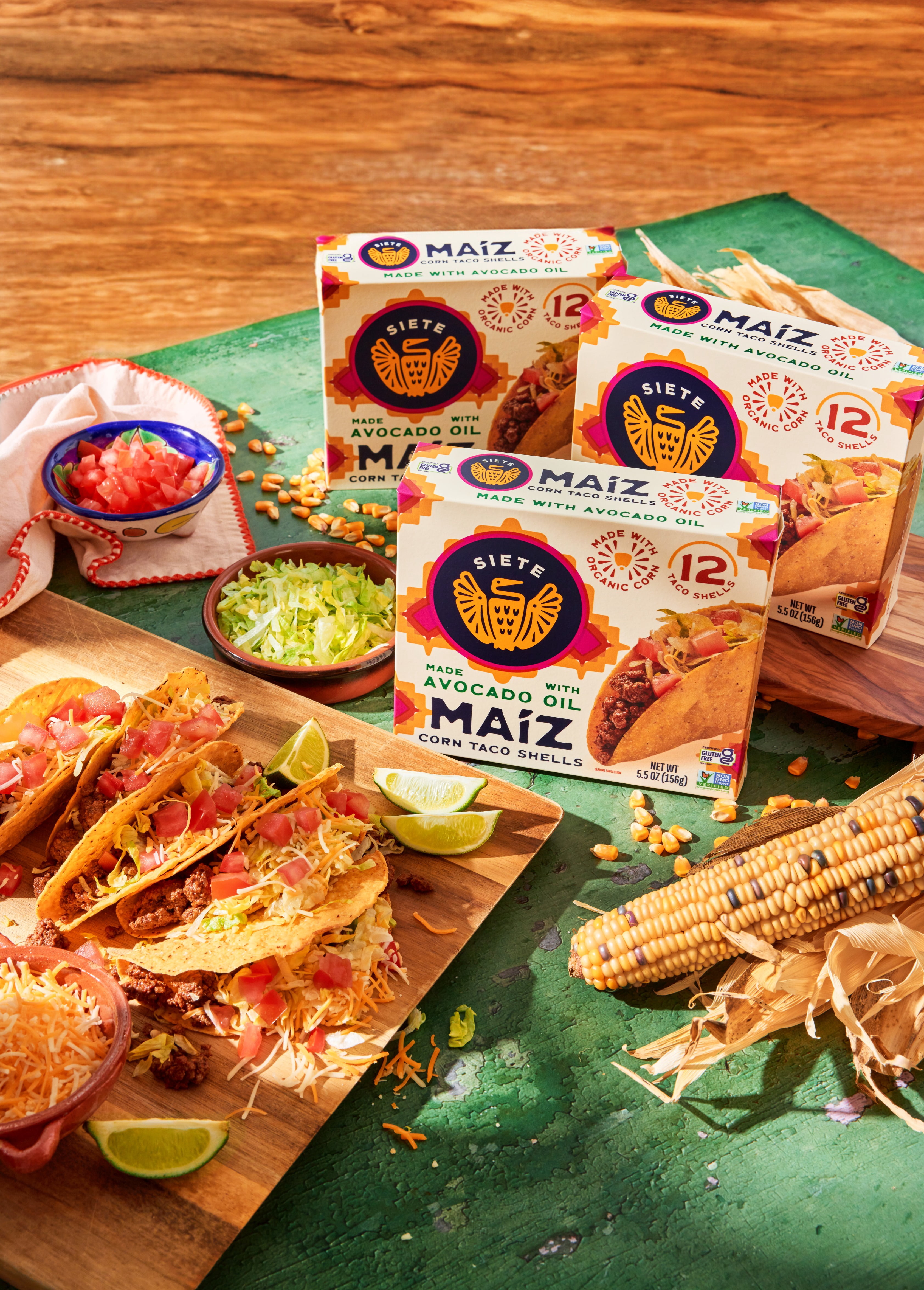 (12 pack) Siete Foods Gluten Free Maíz Corn Taco Shells 5.5 oz, 12ct