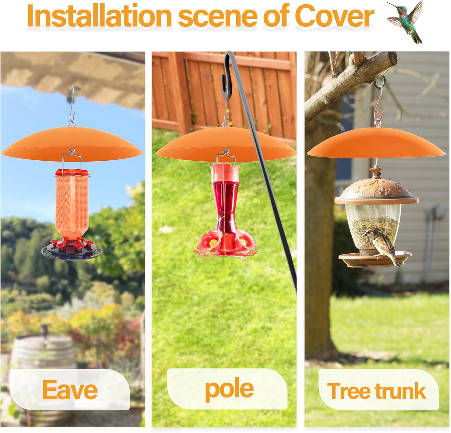 13" Hummingbird Feeder Shade Cover,Bird Feeder Dome Rain Cover,Smart Bird Feeders Umbrella,Squirrel Baffle for Shepherd's Hook Outdoors (Terracotta), 1 Pack
