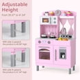 thumbnail image 4 of INFANS Kids Kitchen, Wooden Pretend Playset with Adjustable Heights Realistic Sounds Ice Maker Microwave Oven, Toddler Cooking Toy Gift for Boys Girls Aged 3+, 4 of 10