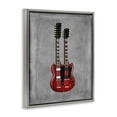 thumbnail image 3 of Stupell Industries Red Double Neck Guitar Music Painting Gray Floater Framed Canvas Art Print Wall Art, 25 x 31, 3 of 9