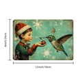 thumbnail image 3 of Vintage Christmas Elf with Hummingbird Metal Tin - Holiday wall art for home, gym, cafe, garage and garden decor, durable iron, easy to hang, 12x8 inches, 3 of 7