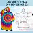 thumbnail image 4 of Oversized Wearable Blanket Hoodie,Colorful Rainbow Tie Dye Spiral Pattern Sherpa Blanket Hoodie with Super Pockets,Super Warm Fuzzy Pullover for Women & Men, 4 of 6