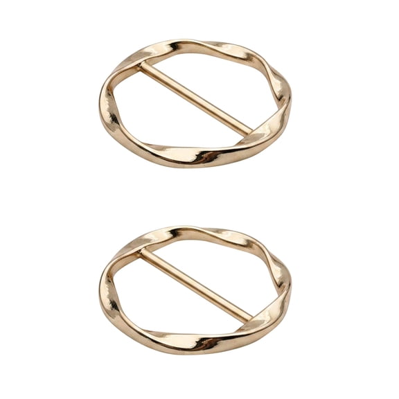 2Pcs Silk Scarf Ring Clip T-Shirt Tie Clips for Women Fashion Metal Round Circle Clip Buckle Clothing Ring Wrap Holder by Elapind