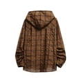 thumbnail image 5 of zejinsd Mens Summer Shirts Lightweight Loose Hooded Sunscreen Shirts Fashion Versatile Plaid Blouse Casual Button Up Daily Outfits Outerwear, 5 of 5