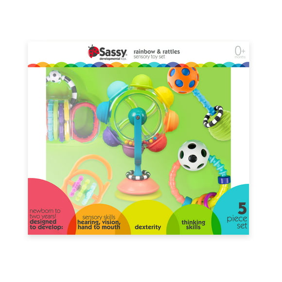 Sassy Rainbow & Rattles Sensory Toy Set for Infants