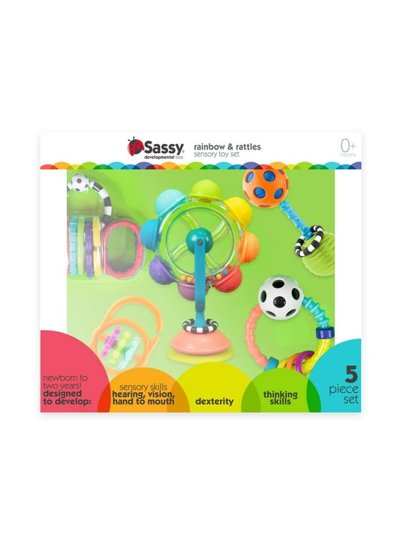 Sassy Rainbow & Rattles Sensory Toy Set for Infants