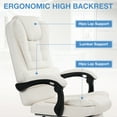 thumbnail image 4 of Hoffree Executive Office Chair Ergonomic Computer Desk Chair Reclining High Back Leather Office Chair with Footrest Lumbar Back Support Swivel Rolling for Home Office Beige, 4 of 8
