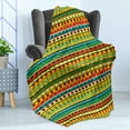 thumbnail image 4 of Striped Soft Flannel Fleece Throw Blanket, Kids Nursery Child Baby Playroom Backdrop Joyful Square Triangle Abstract Image, Cozy Plush for Indoor and Outdoor Use, 70" x 90", Multicolor, by Ambesonne, 4 of 5