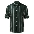thumbnail image 4 of PEASKJP Men's Workout Shirts Men's Dress Shirt Button Down Long Sleeve Casual Shirt Tops (Green,5XL), 4 of 5