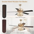 thumbnail image 6 of PHORUS 52" Crystal Ceiling Fan with Lights and Remote Control,Indoor Farmhouse Ceiling Fan, Wood Blades,Quiet Chandelier Fan for Living Room, Dining Room, Bedroom,Gold, 6 of 12