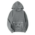 thumbnail image 6 of Sweatshirts for Women Long Sleeve Pocket Hooded Printed Sweatshirt,Womens Tops Plus Size Dark Gray XXL, 6 of 6